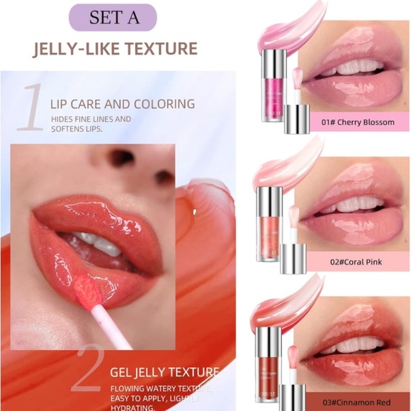 Qbest lip oil set of 3 #05 #04 #01 high gloss finish fresh minty scent - Picture 5 of 5